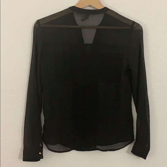 Charlotte Russe sheer black gold button down-XS - Picture 5 of 7